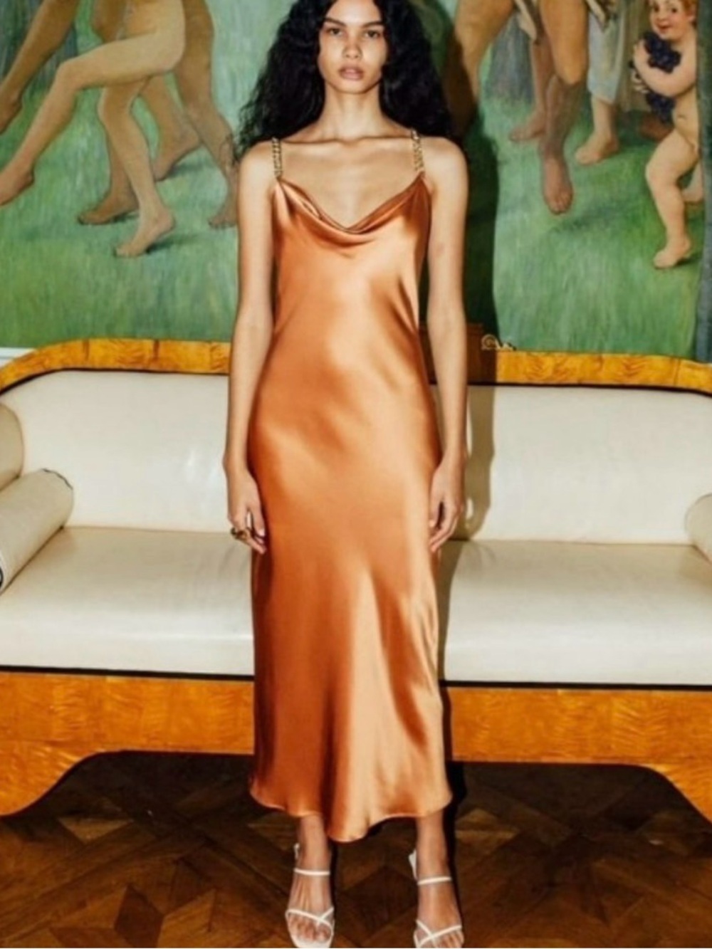 Olivia von Halle Bibi Copper
Silk Chain Dress
